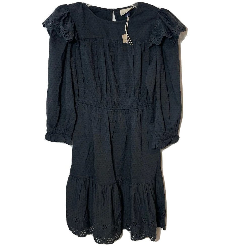 Universal Thread Ruffle Prairie Tiered Dress Black S Flutter Cottagecore New‎